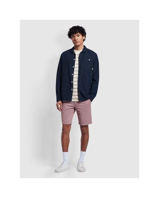 Farah Blue Campbell Long-Sleeve Oxford Shirt for men