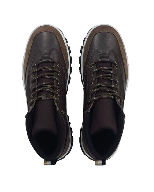 Firetrap Black Jason Leather Lace Up Hiker Rugged Boots for men