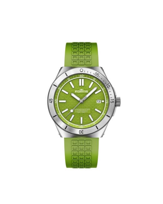 Fortis Green Marinemaster Automatic Stainless Steel 300M Water Resistant Auto Analogue Watch for men