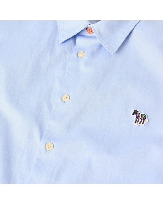 Paul Smith Blue Short-Sleeve Plain Shirt for men