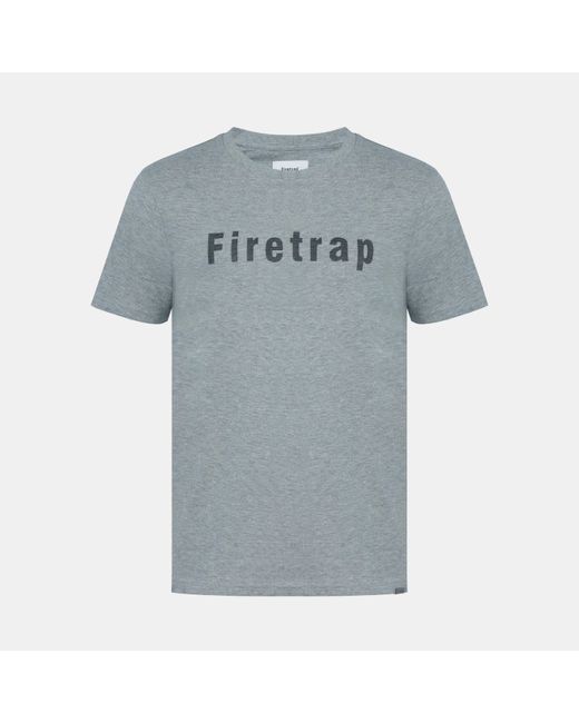 Firetrap Blue Large Logo T Shirt for men