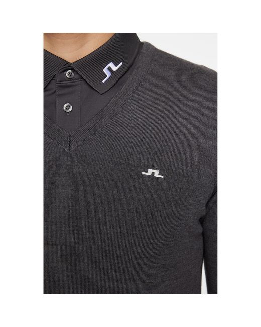 J.Lindeberg Gray Junior.Lind Lymn Knitted Crew Neck Jumper for men