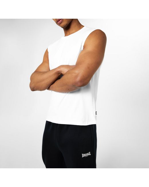 Lonsdale White Sleeveless T-Shirt for men