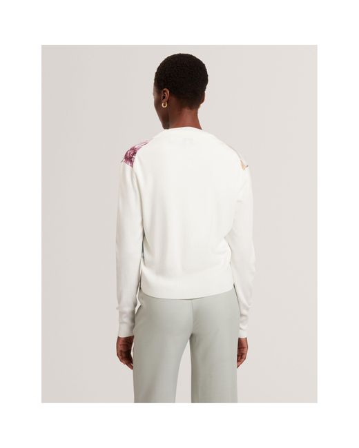 Ted Baker White Woven Cardigan