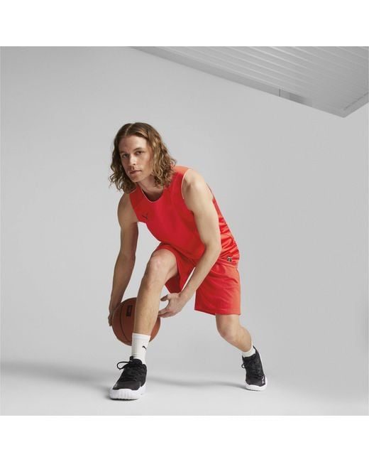 PUMA Red Hoops Team Practice Basketball Shorts for men