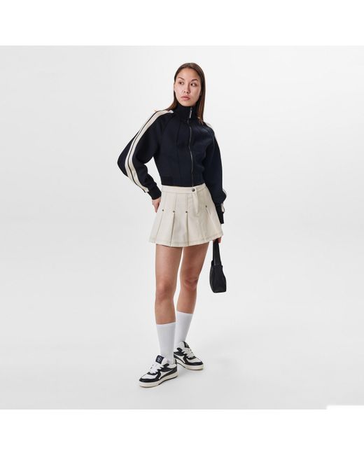 Palm Angels Natural Pleated Mini Skirts