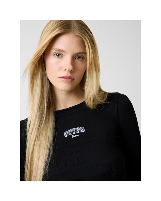 Guess Black Embro Slimt Long Sleeve T-Shirt