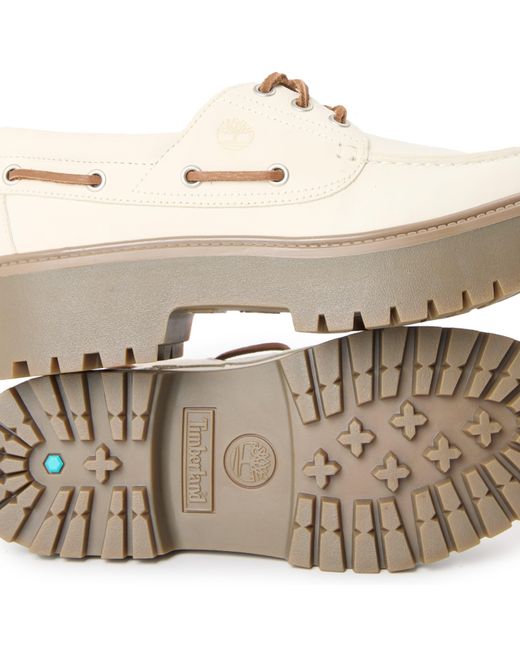 Timberland White Stone Street Natural Nubu Boat Shoes