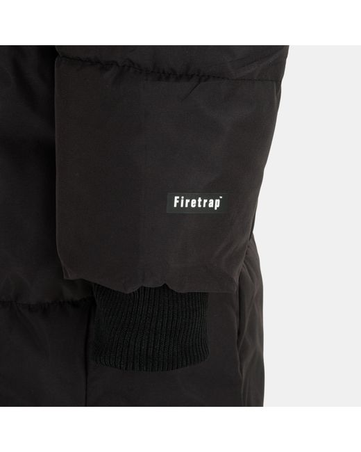 Firetrap Black Long Padding Jacket Ladies