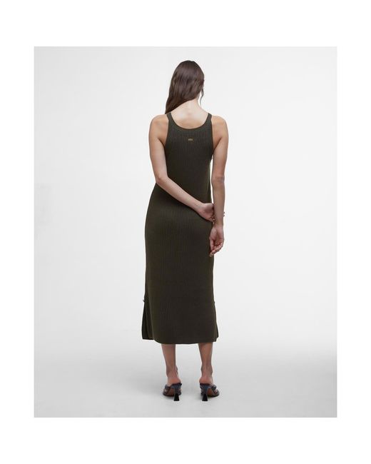 Barbour Black Dakota Knitted Midi Dress