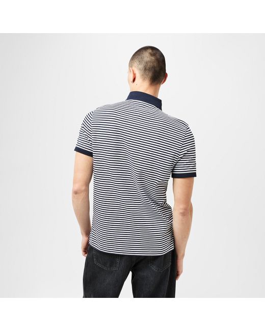 Tommy Hilfiger Blue Stripe Piqué Short Sleeve Polo Shirt for men