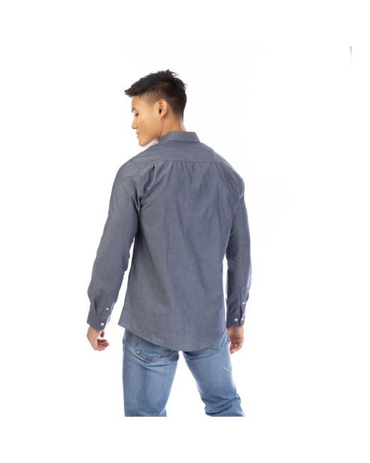 Peter Werth Blue Long Sleeve Plain Shirt for men