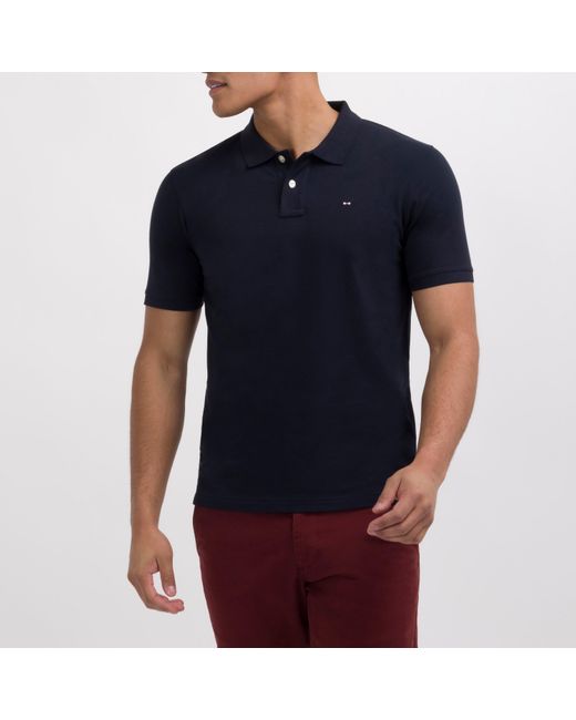 Eden Park Blue Stretch Pima Cotton Polo for men