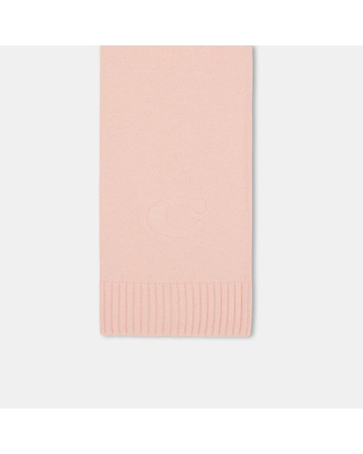COACH Pink Embossed Knit Muffler