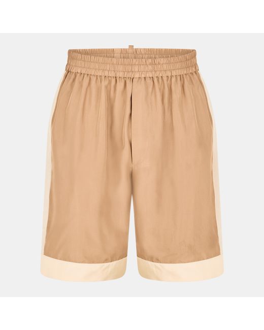 DSquared² Natural Dsq Bowling Woven Tracksuit Shorts for men