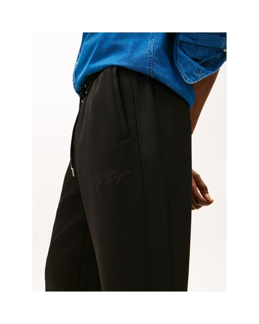 Tommy Hilfiger Black Open Hem Fleece Joggers for men