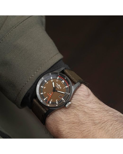Fortis Green Flieger Swiss Automatic Stainless Steel Water Resistant Auto Analogue Watch for men