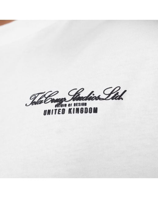 TELA CRUZ White Studio Tee Oversized T-Shirt for men