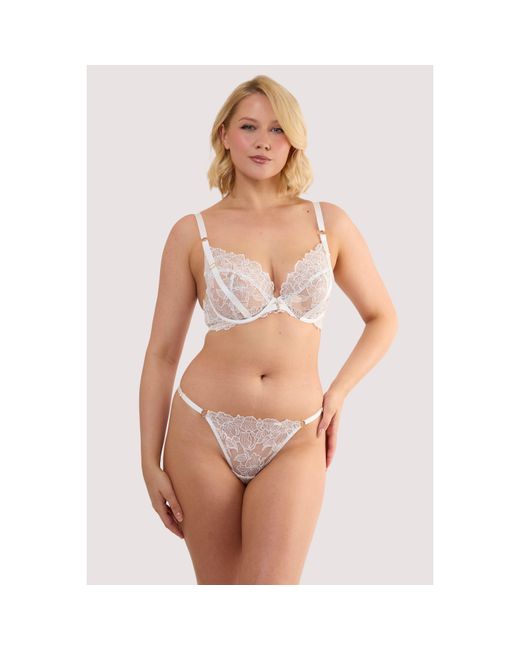 Playful Promises Green Willow Floral Embroidery Bra