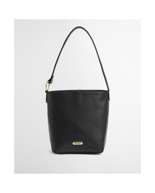 Barbour Black Cedar Leather Bucket Bag