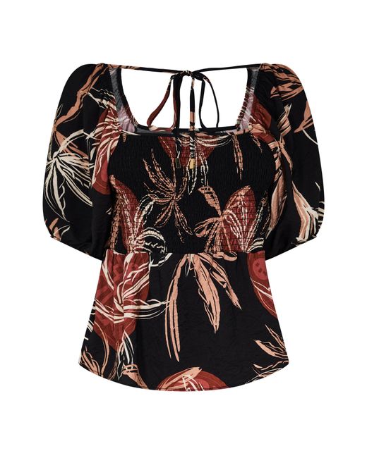Biba Black Square Neck Top