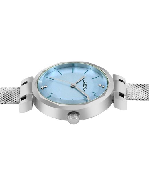 French Connection Blue Case Round Shape Strap Quartz Watch