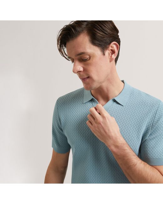 Ted Baker Blue Short Sleeve Polo Shirt for men