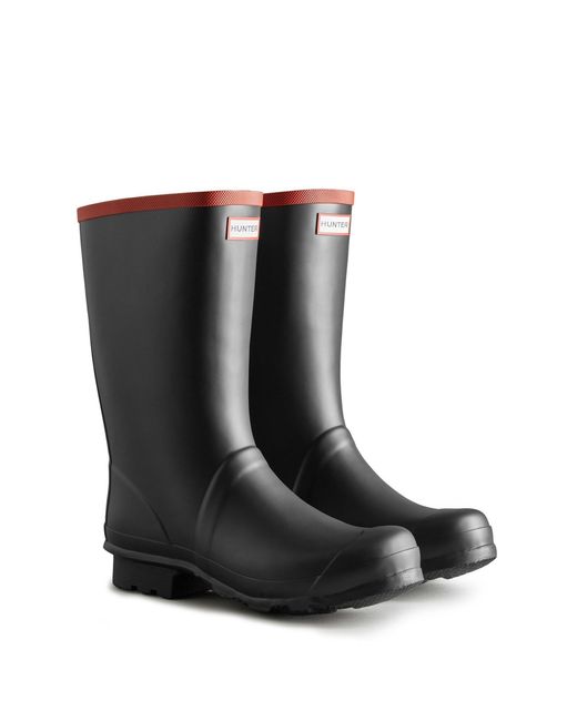 Hunter Black Argyll Short Knee Wellington for men