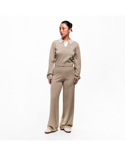 The Couture Club Natural Knitted Panel Trousers