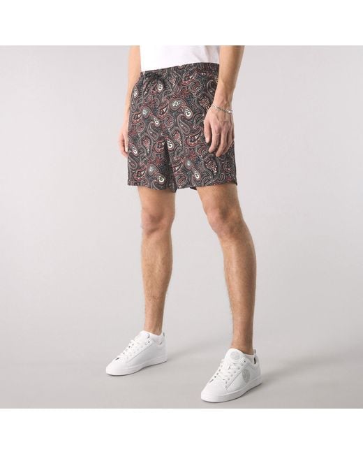 Pretty Green Black Paisley Swim Shorts for men