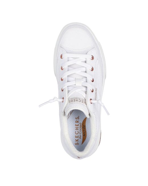 Skechers White Arch Fit Arcade-Meet Ya There Canvas Trainers