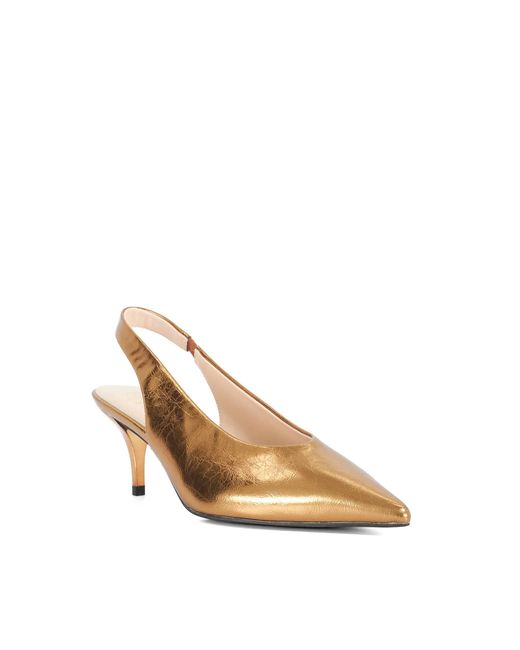 Dune Metallic Cyra Kitten Heel Slingbacks