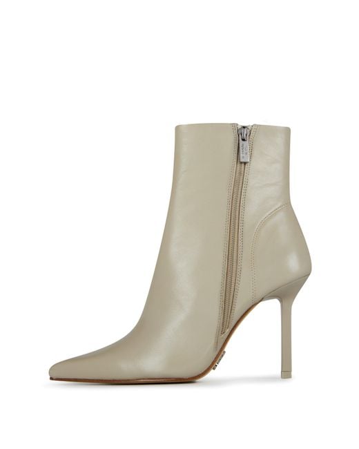 Steve Madden Gray Stiletto Heel Ankle Boots With Almond Toe