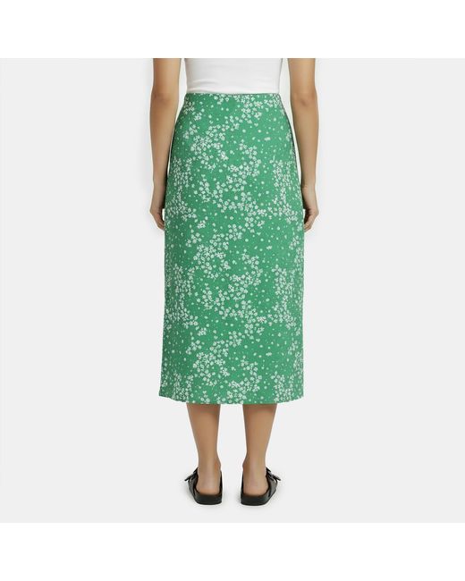 Jack Wills Green Split Midi Skirt