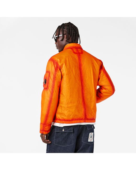 C P Company Orange Feltro Bi Film Jacket for men