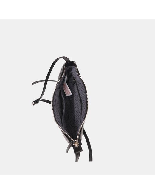 Firetrap Black Quilted Faux Leather Embroidered Crossbody Bag