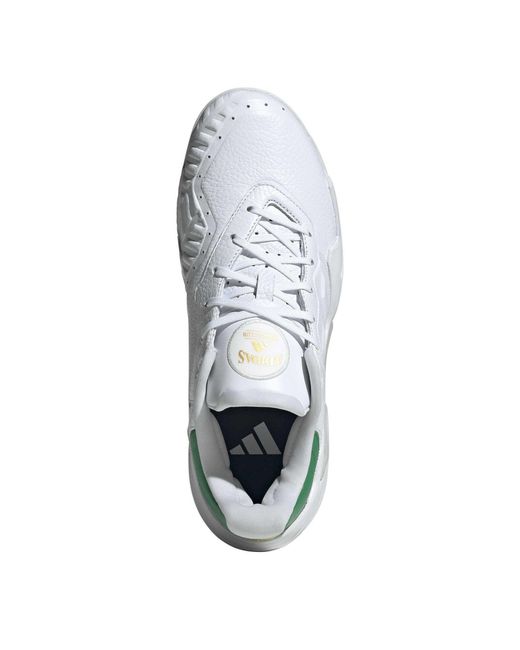 Adidas White Barricade 13 Leather Tennis Shoes for men