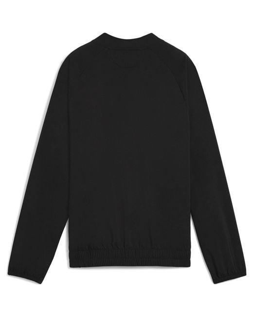 PUMA Black Floral Ribbon Woven Full Zip Tracksuit Top