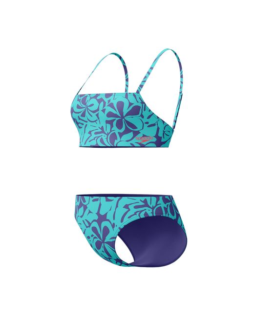 Speedo Blue Printed Adjustable Thinstrap 2 Piece