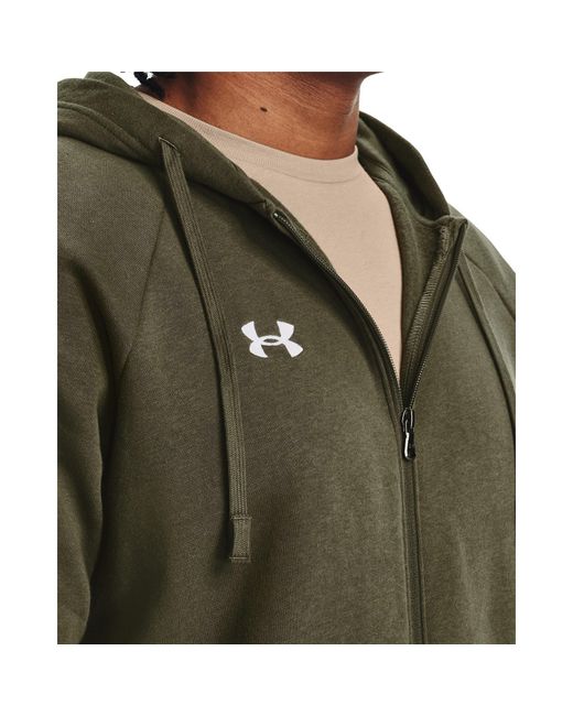 Under Armour Green Ua Rival Fleece Full-Zip Hoodie for men