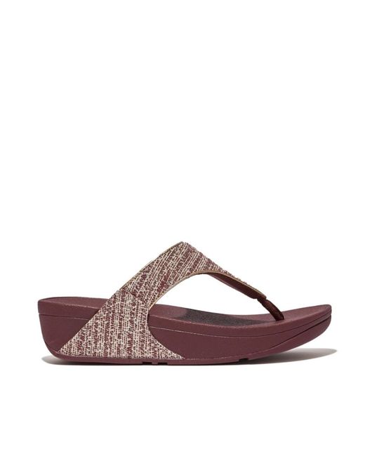 Fitflop Brown Lulu Shimmerweave Toe-Post Sandals