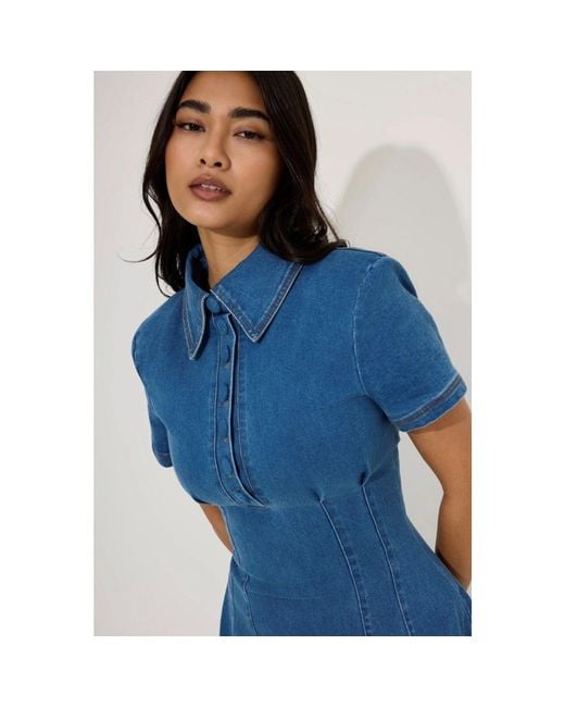 Odd Muse Blue Collar Long Maxi Dress