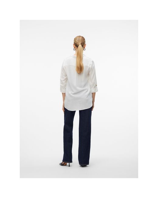 Vero Moda White Long-Sleeve Plain Shirt