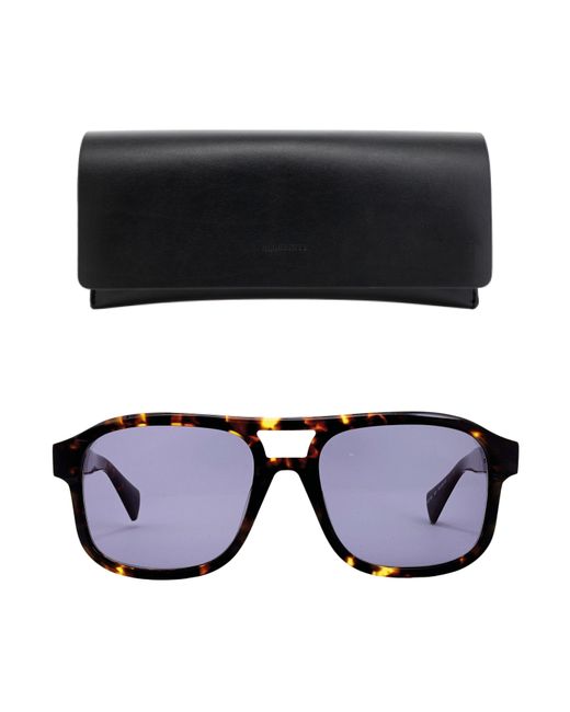 AllSaints Purple Metal Uv Protection Aviator Sunglasses for men