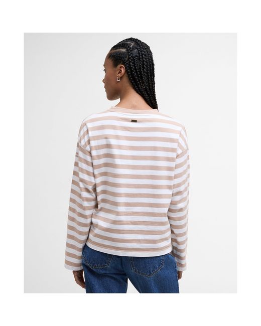 Barbour White Bede Long Sleeve T-Shirt