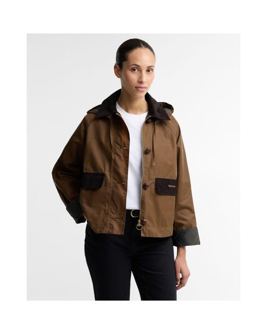Barbour Brown Cropped Hooded Jacket