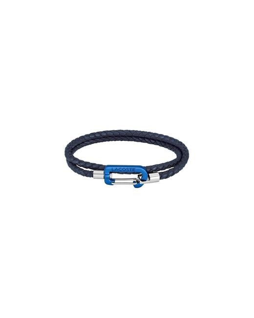 Lacoste Blue Matt Double Wrap Bracelet for men