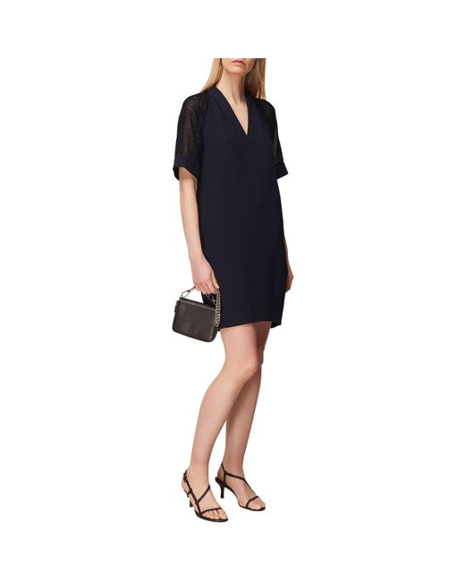 Whistles Blue Lina Animal Dobby Dress