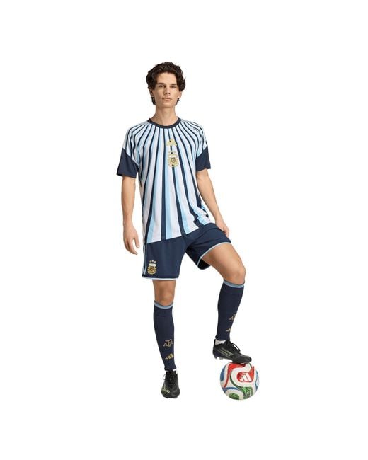 Adidas Blue Argentina 2026 Pre-Match Short-Sleeve T-Shirt for men