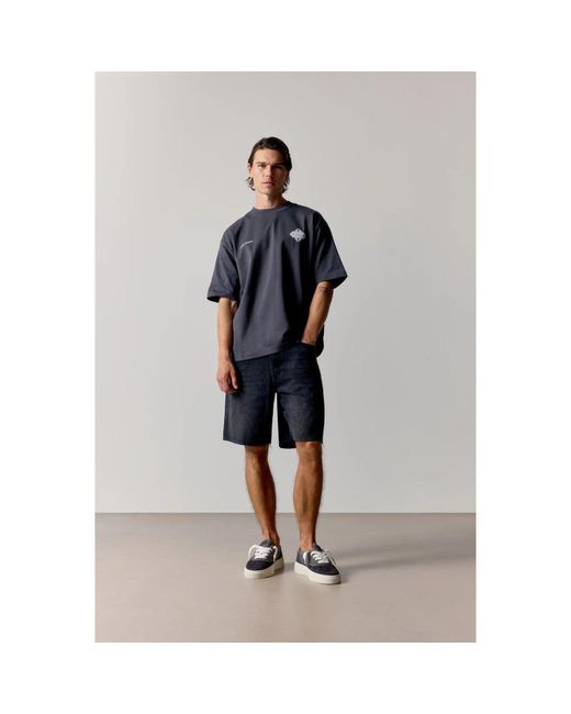 The Couture Club Blue Blurred Oversized Fit Oversized T-Shirt for men